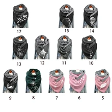 68UA Triangle Scarfs Neck Wrap Warm Soft Neck Warmer Scarf With Button Closure