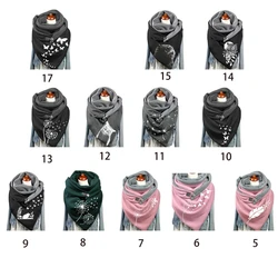 68UA Triangle Scarfs Neck Wrap Warm Soft Neck Warmer Scarf With Button Closure