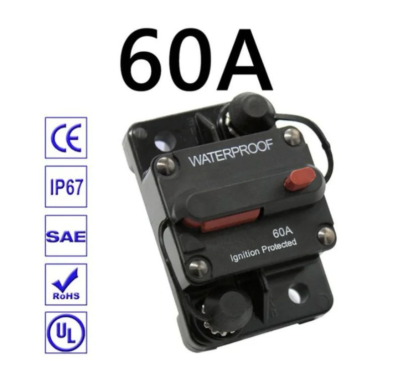 Wasserdichter 30A-300A Leistungsschalter Trolling mit manuellem Reset, Auto, Boot, manueller Stromschutz für Audiosystem-Sicherung, Auto, 12 V–48 VDC – Detail 14