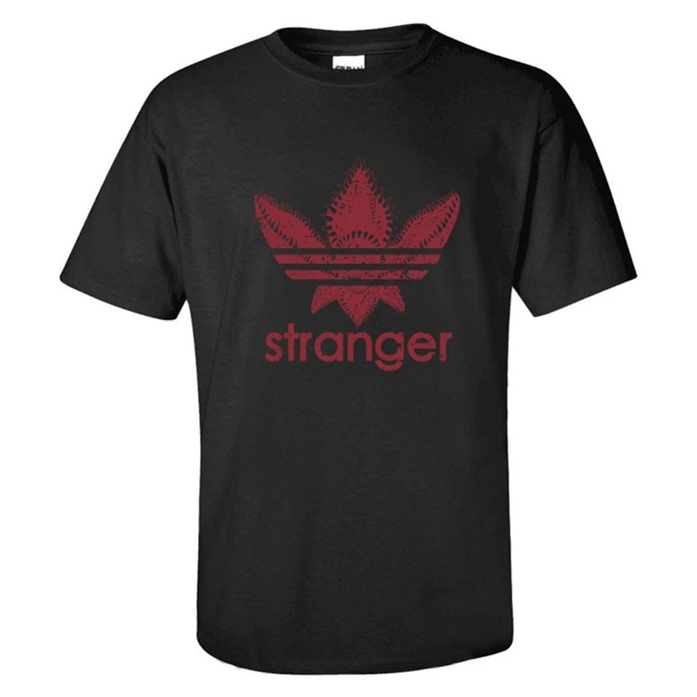 Camiseta de Stranger Things para hombres y mujeres adultos, camisa  divertida de algodón con cuello redondo, color negro, de verano|Camisetas|  - AliExpress
