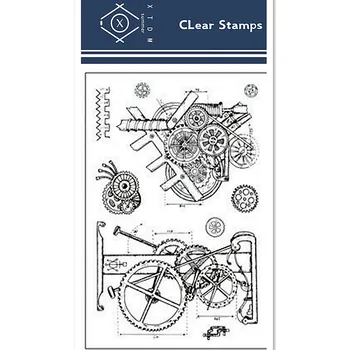 

11x16cm mechanical gear Transparent Silicone Rubber Clear Stamps cartoon Scrapbooking/DIY Christmas Children's toys album