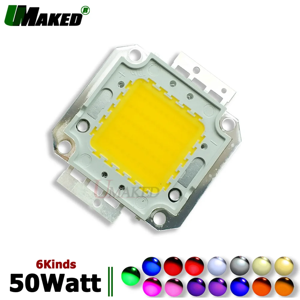 Chip Led Ad Alta Potenza Umaked 50W Cob Smd Diodo 33Mil Chip Epistar Luce Calda/Natrual/Bianco/Freddo Per Faretti Proiettori A Led