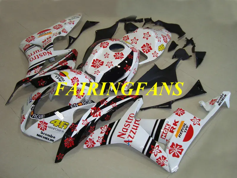 Инжекторный комплект для HONDA CBR600RR F5 07 08 CBR 600 RR CBR 600 RR CBR 600 2007 2008 красные цветы Обтекатели+ подарки HJ18