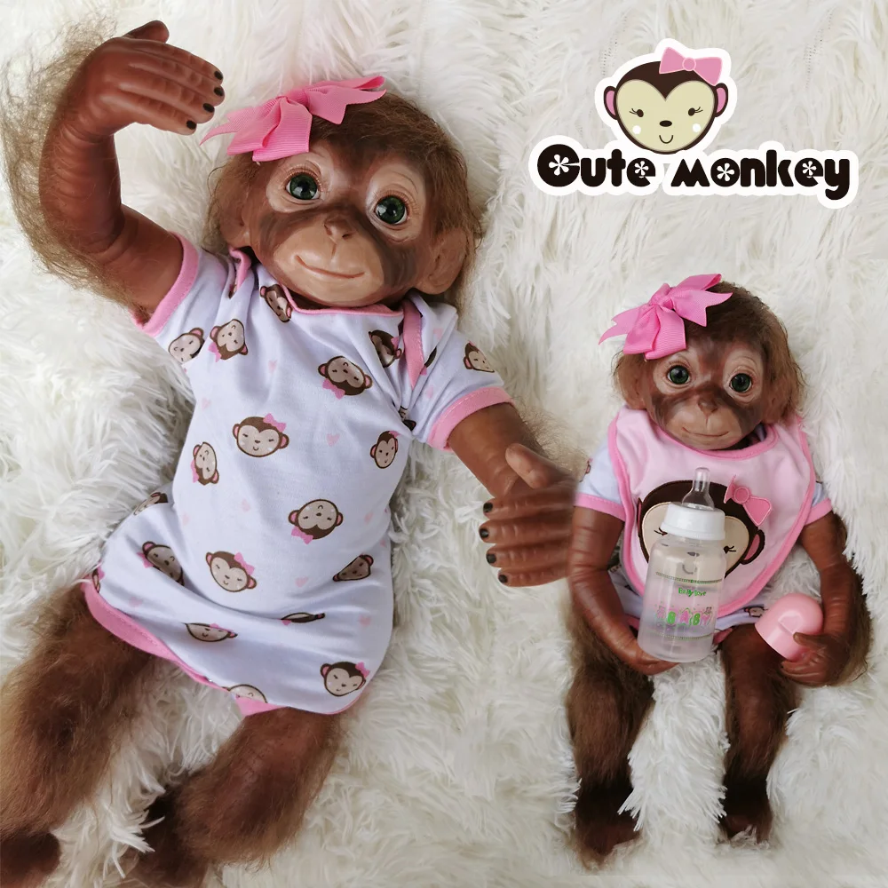 Новинка 20 дюймов 50 см ручной работы reborn Monkey очень мягкие силиконовые виниловые обезьяны кукла bebe Boneca macaco reborn подарок