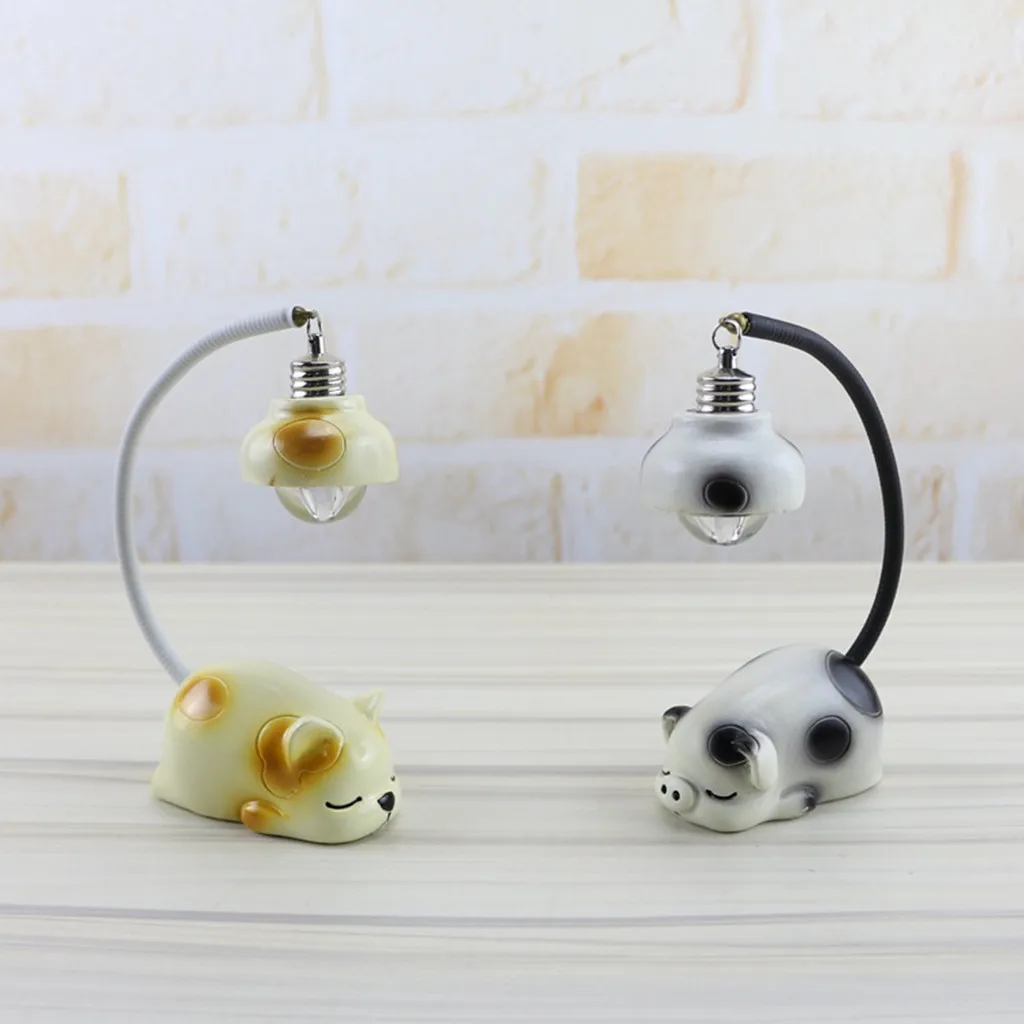 Lighting Decorative Lamp Cute Cat Pig Night Light Resin Crafts Table Decor Lamp Lampara Wedding Party Decoration Lampara