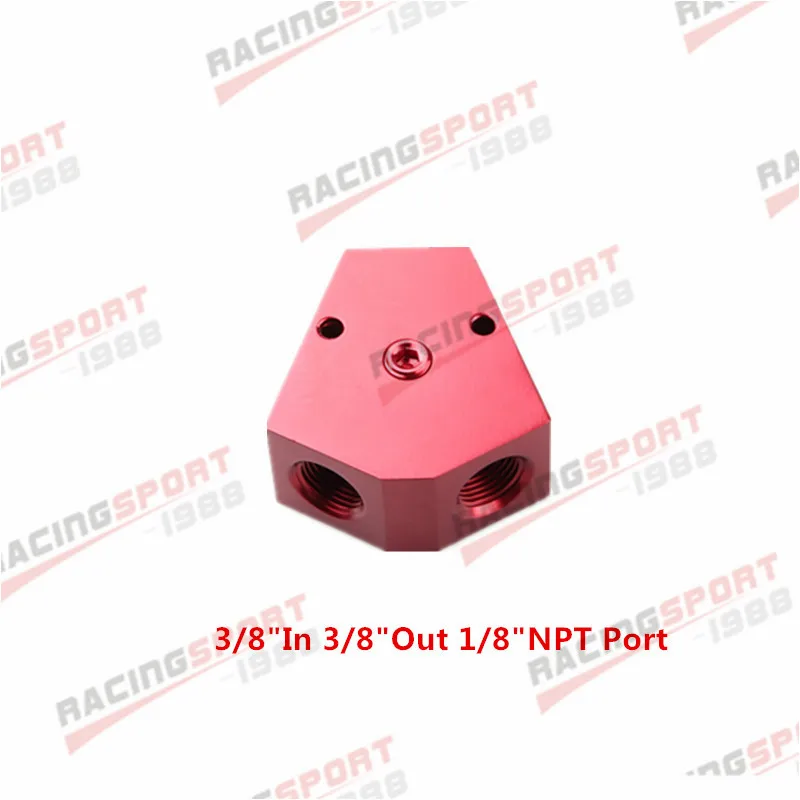 1/" 3/8" в 1/" 3/8" из женский y-блок фитинг 1/" 1/8" NPT калибровочный порт - Цвет: RED