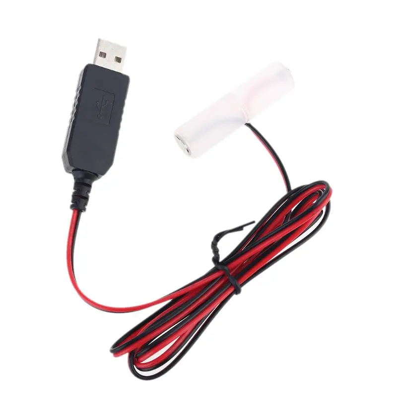

300cm LR6 AA Battery USB Power Supply Adapter Cable Replace 1 to 4pcs AA Battery