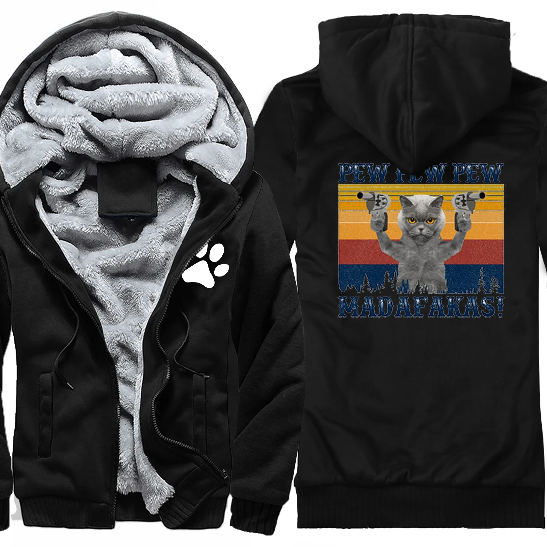 

Pew madafakas Cat Mens Raglan Thicken Jackets Wool Liner Long Sleeve Mans Sweatshirts Harajuku Tops Hipster moletom masculino