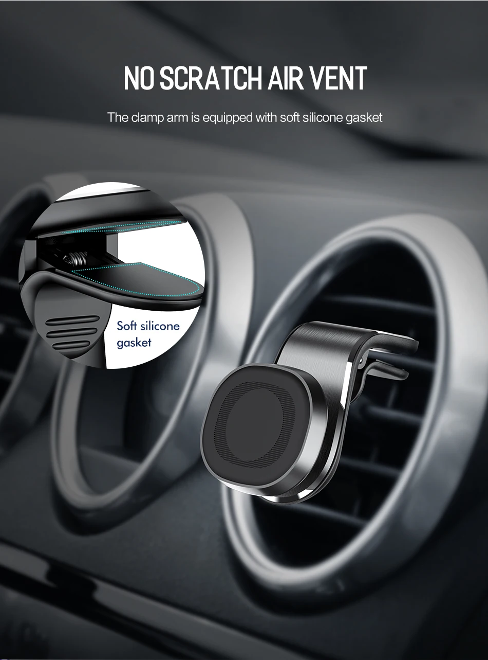 Магнитный автомобильный держатель для телефона ROCK Mini 360, крепление на вентиляционное отверстие, gps, Магнитная подставка, кронштейн для iPhone 11 XS Max, смартфонов Xiaomi