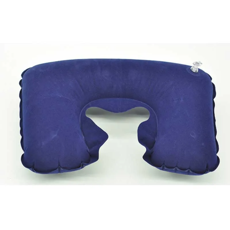 

U Shaped Travel Pillow Portable Travel Inflatable Neck Pillow PVC Flocked For Office Nap Head Rest Air Cushion Home Textile