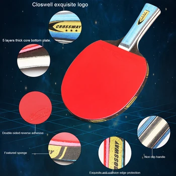 

Beginner Long Short Handle Students Entertainment Horizontal Vertical Anti Slip Table Tennis Set Ball Racket Racquet Sports