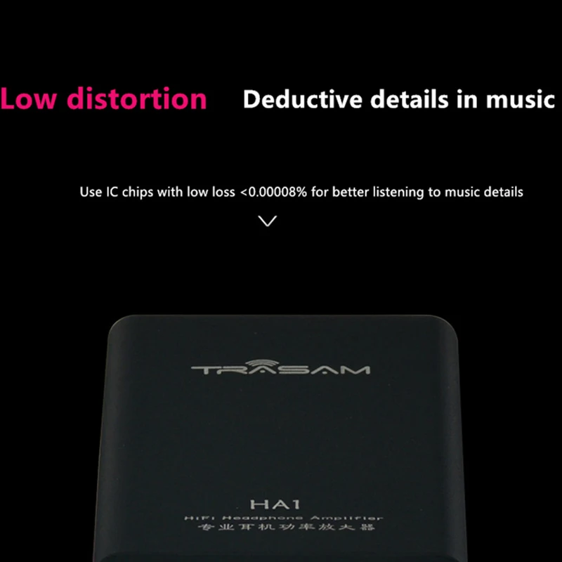 TRASAM DAC HIFI Portable 3 5mm Jack Headphone Subwoofer Gain o Output Thin and Light Amplifier for Smart Phone
