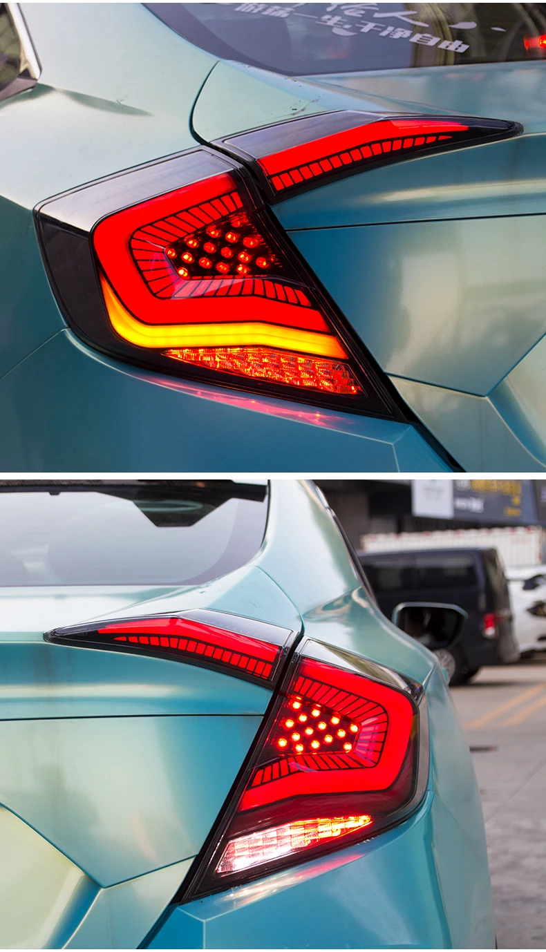 Автомобильный стильный светодиодный задний светильник s для Honda Civic 10G светодиодный задний светильник+ задний тормозной светильник+ сигнал+ задний светильник