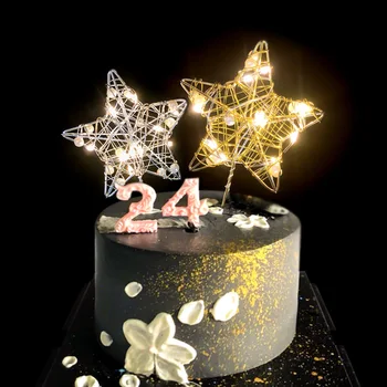

1 pc 3D Iron Artwork Cake Flat Iron Pearl heart/Star/Moon Happy Birthday Party Cake Baking Dessert Decoration wedding decor