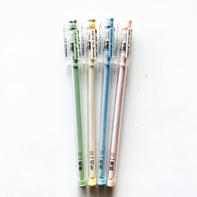 

2X Simple Candy Color Clear Penholder Gel Pen School Office Supply Student Stationery Writing Tool Black Ink 0.38mm