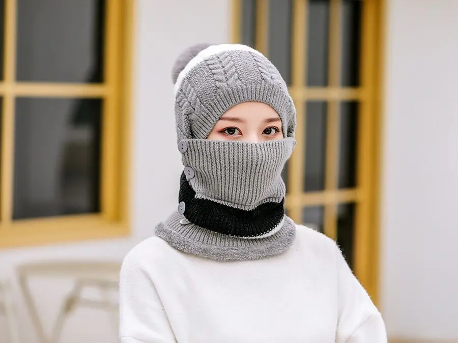 Skullies Beanies, шапка, зимние шапки, женская вязаная шапка, теплая меховая шапка с помпоном для женщин, высокое качество, маска для девочек, Лыжные шапки