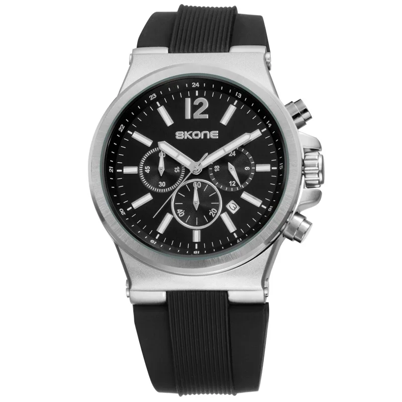 

Hot Selling Men Multi-functional Outdoor Sports Quartz Watch Fashion Six-pin Waterproof Silicone Band Watch