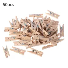 50 шт./компл. Мини DIY деревянная вешалка для одежды Фотобумага колышки прищепка карты Ремесло клипы