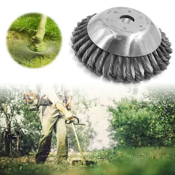 

Lawn Mower Weeding Head Steel Wire Weeding Brush Twisted Wire Bowl Type Rotating Wire Wheel Garden Tools Weed Brush
