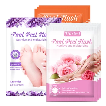 

PUTIMI 3pair Exfoliating Foot Mask Whitening Peeling Feet Mask Dead Skin Foot Patch Heels Calluses Pedicure Socks Foot Care