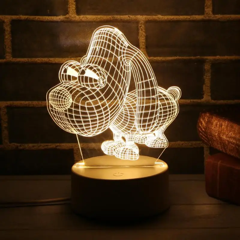 3D RGB лампа энергосберегающий мультяшный переключатель управления атмосферой светодиодный ночник