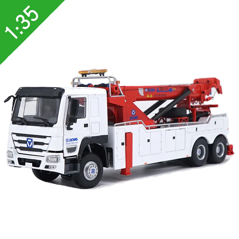 

1/35 sacle Xugong Group Road wrecker truck Rescue car mounted crane trailer Model Engineering car toy Children gift souvenirs