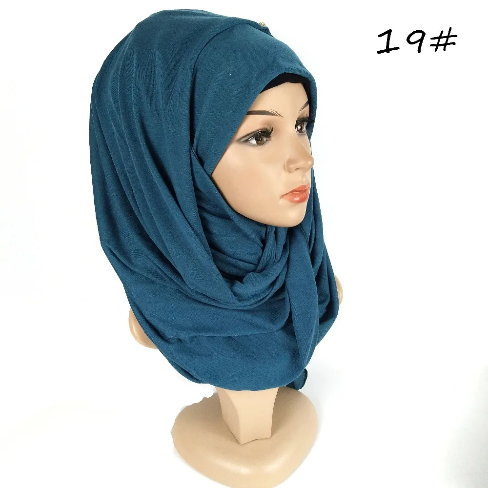 35 цветов Высокое качество Джерси-шарф хлопок обычная эластичность шали Макси хиджаб длинный мусульманский головной убор длинные шарфы/шарф 10 шт./лот