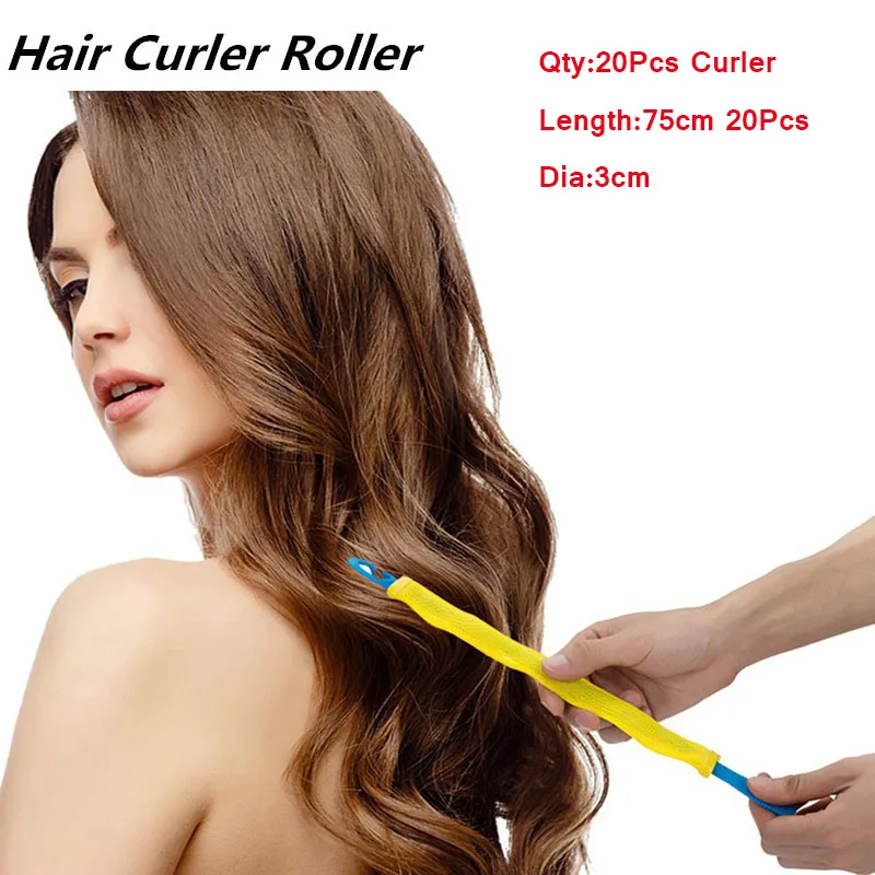 20Pcs Curlers Plus 4 Hair Hooks Amazing 75 Cm Long Hair Curler Set Without Electricity, No Heating, No hair, Curly Hair Tools 20Pcs Curlers Plus 4 Hair Hooks Amazing 75 Cm Long Hair Curler Set Without Electricity, No Heating, No hair, Curly Hair Tools