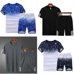 2019 новые комплекты футболок Повседневная мужская футболка Летняя Пляжная синяя брендовая одежда мягкие хлопковые модные спортивные