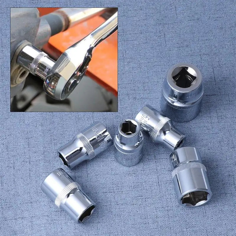 

WINOMO 6pcs Professional Screwdriver Head Set 1/2 Chrome Vanadium Steel Shorten Hex Plum Sleeve Mirror Finish Polished Sleeve