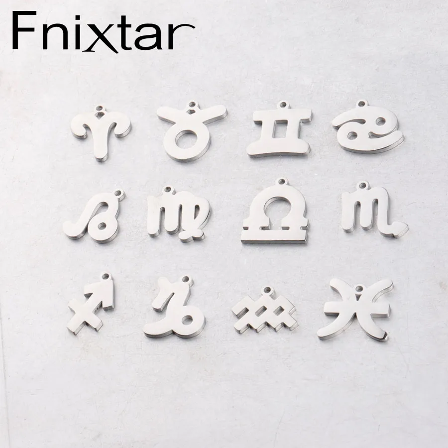 Fnixtar 15 мм DIY созвездие амулеты зеркальная полированная нержавеющая сталь 12