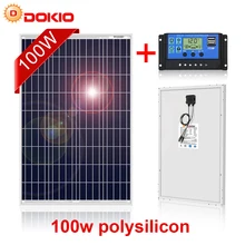 Dokio 100W Polycrystalline Silicon Solar Panel China 18V 1012x660x30MM Size Panel Solar Top quality Solar Battery China