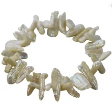 Зубочистка жемчужный браслет неправильные DIY жемчужные браслеты натуральный белый перламутр раковина гравий бусины для женщин ювелирные изделия