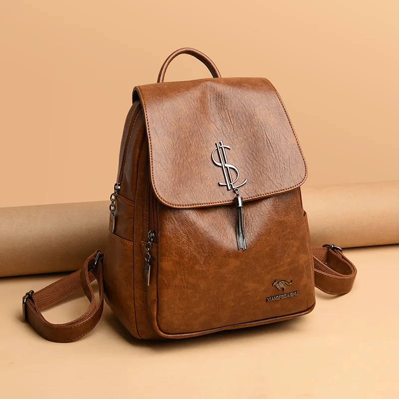 

Sheepskin Backpack Women's 2019 New Style Fashion Genuine Leather Korean-style Large Capacity Soft Leather School Bag Fashion Ve