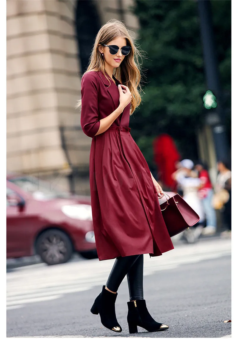 

European Style Autumn Windbreaker Skirt 2020 Women's Spring Trench Coat Para As Mulheres Slim Coats WXF109