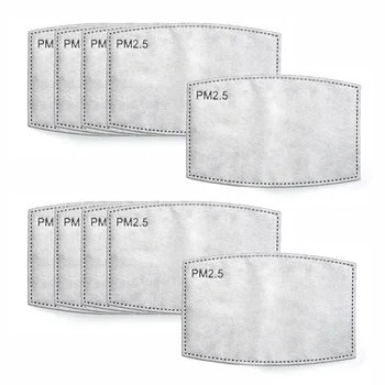 

100pcs/Lot 5 Layers PM2.5 Activated Carbon Filter Insert Protective Filter Media Insert for Mouth Mask Anti Dust Mask