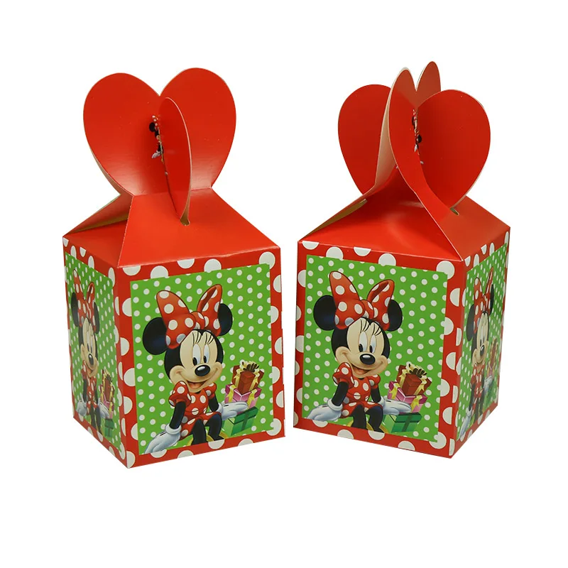 Candy Box Red Minnie Mouse Party Plates Cups Banners Disposable Tableware Girl Birthday Foil Ballon Party Decorations Party Supplies - Цвет: Candy Box