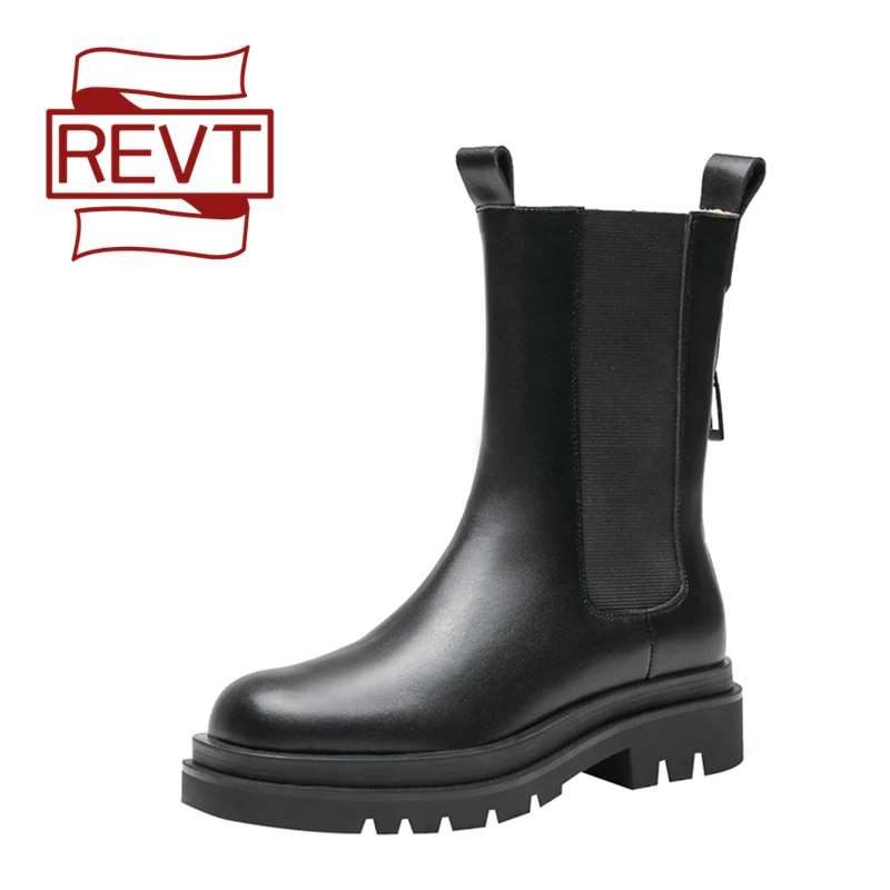 Ankle-Boots Botas-Shoes Chelsea Martens Genuine-Leather Women Luxury Brand-Designer Autumn