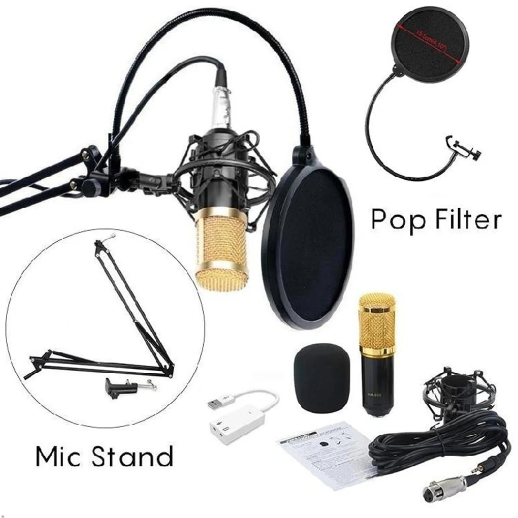 Estúdio Kit Suspensão Scissor Braço Broadcasting Microfone