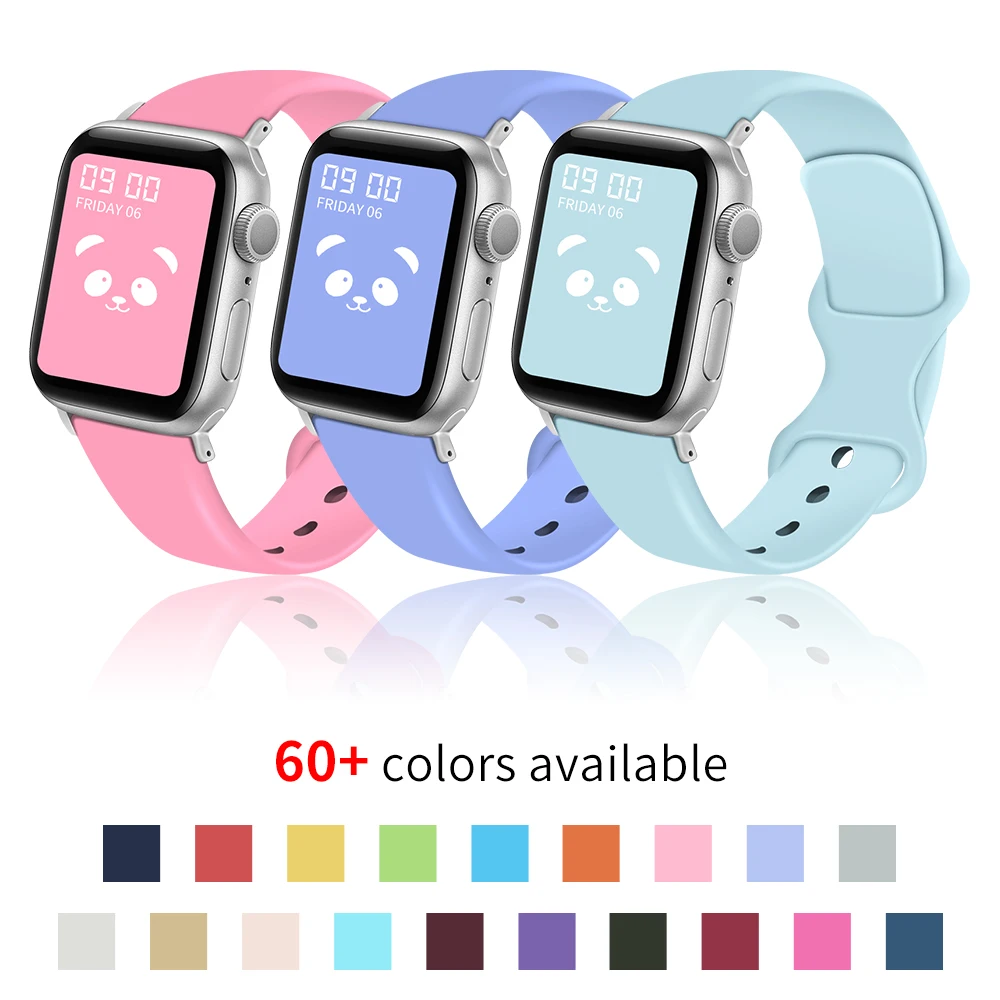

Band for iWatch series 5/4/3/2/1 38MM 40MM Silicone Sports Loop Band for Apple Watch 5/4 Rubber Watchband Strap 42MM 44MM