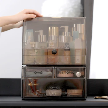 

Cosmetic Storage Box Makeup Organizer Box Desktop Dustproof Perfume Rack Skin Care Storage Lipstick Stand Nail Brush Holder