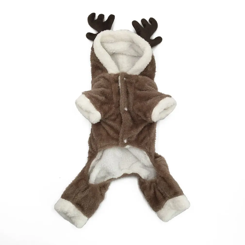 Милая Дизайнерская Одежда для питомцев с лосем, мягкая удобная хлопковая рубашка с капюшоном, четыре ноги, зимнее пальто для собак, Рождественский костюм, платье - Цвет: Серый