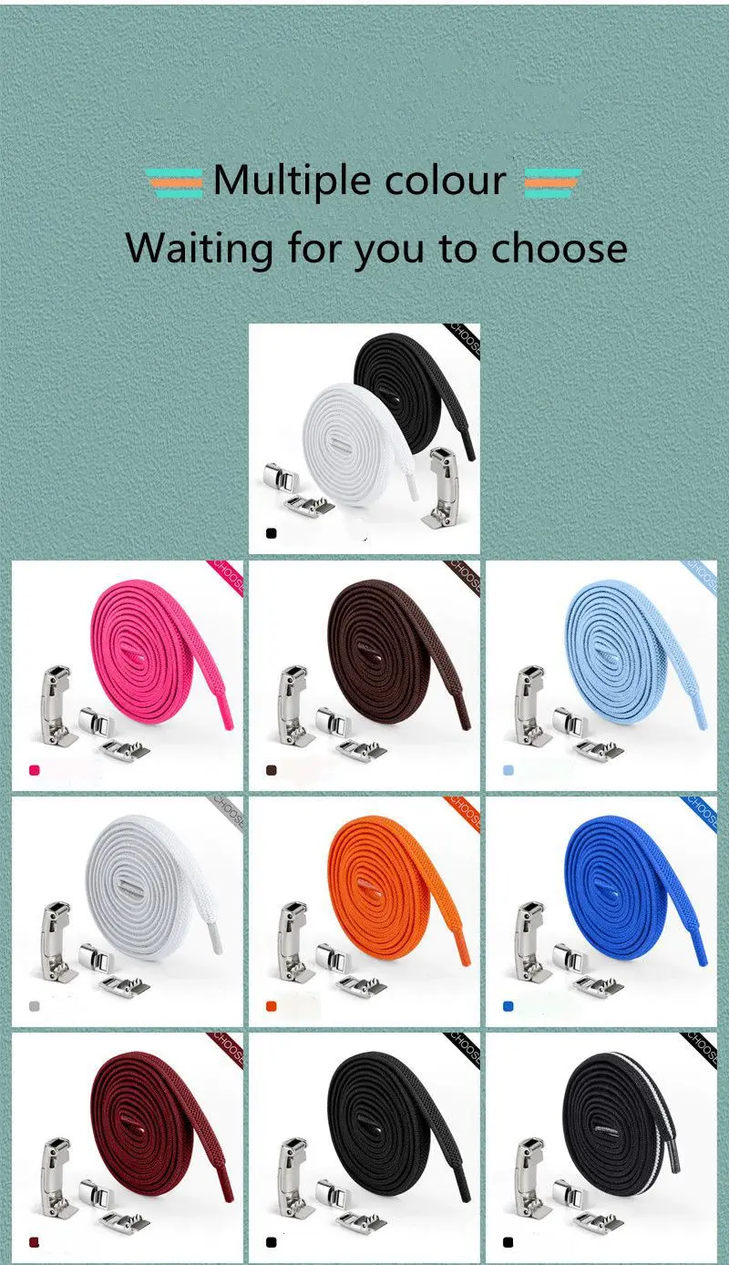 New Upgrade Magnetic Buckle Latex Rubber Band Elastic Laces Sneakers Laces Without Tying Kid and Adults Are Available Shelaces New Upgrade Magnetic Buckle Latex Rubber Band Elastic Laces Sneakers Laces Without Tying Kid and Adults Are Available Shelaces