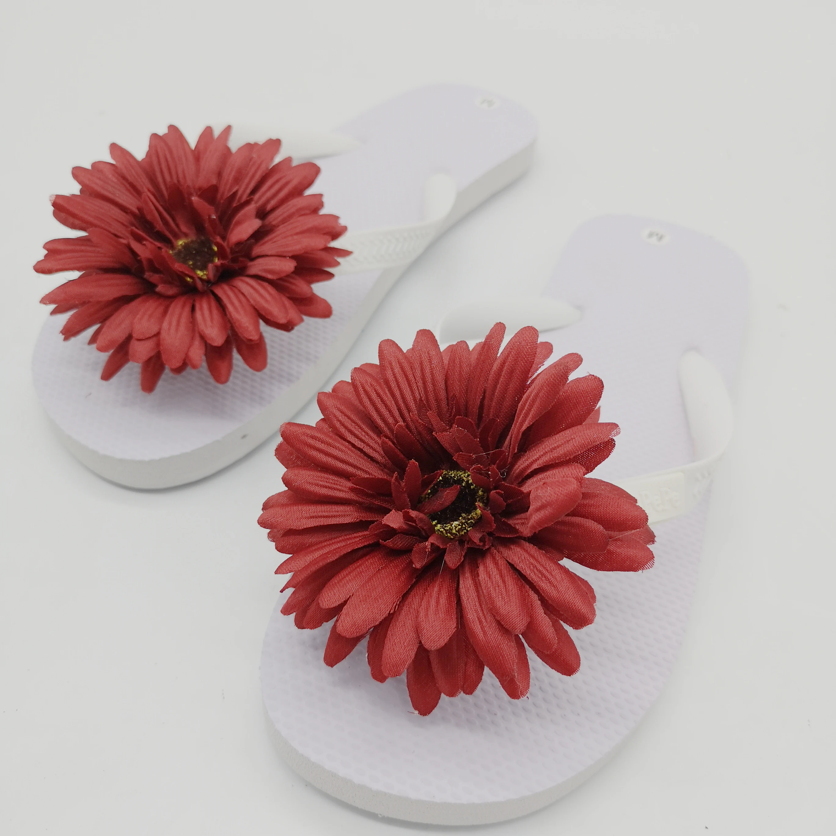 Женские тапочки HAHA Flower обувь ручной работы повседневные сандалии с красными