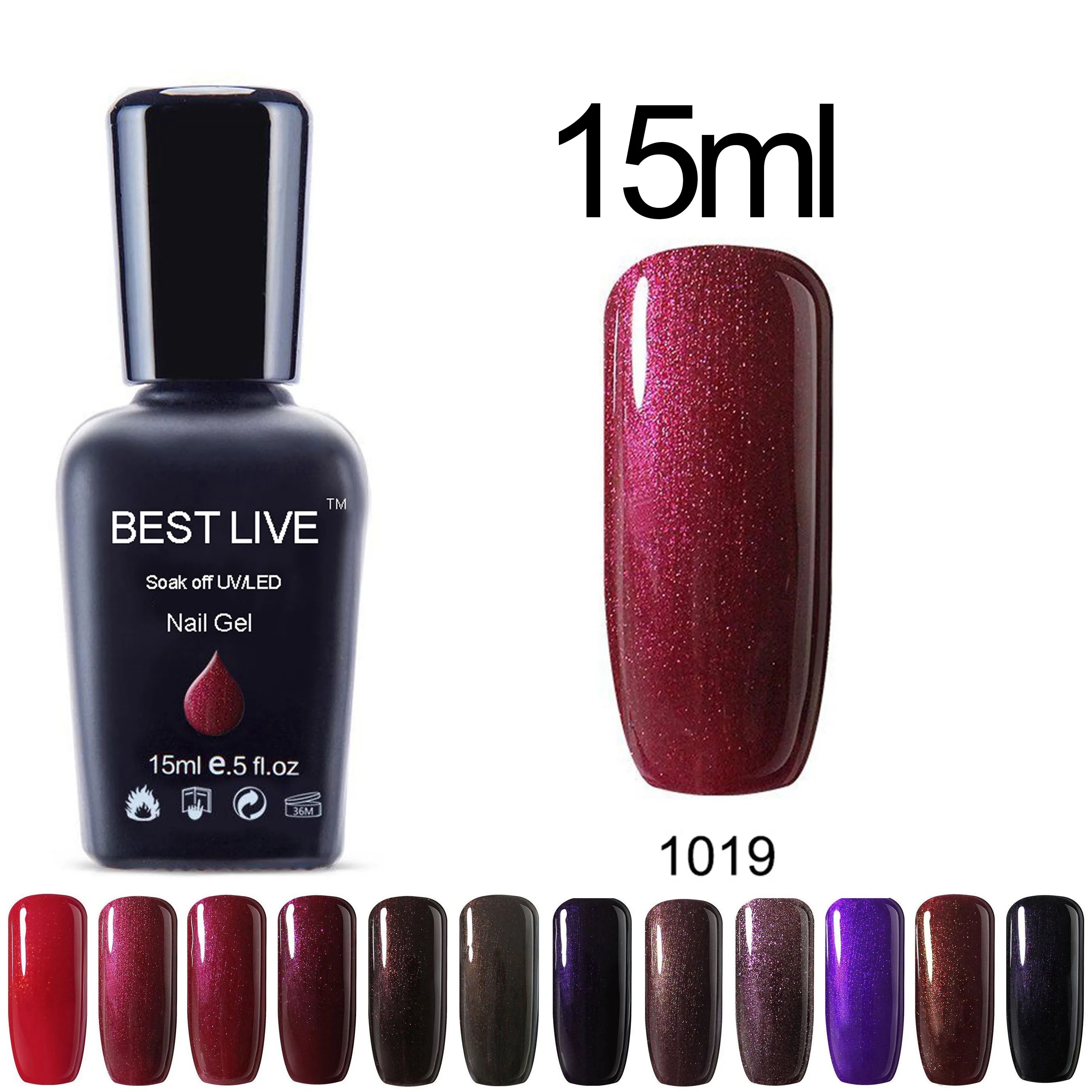 

BEST LIVE 15ml Dark Red Charm UV Gel Polish Soak-off UV&LED UV Gel Nail Polish UV Nail Art Manicure DIY Gel Nail UV Nail Polish