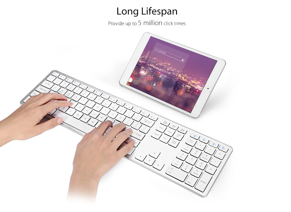 BK418 portable standard abs 109 KEYS wireless bluetooth wireless keyboard for iMac/Mac Pro/MacBook/MacBook Air/Pro Laptop PC