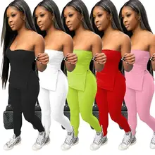 Aliexpress - Summer Knit 2 Piece Sets Womens Outfits Casual Sexy Loungewear Tube Top and Pant Suits Solid Color Sexy 2 Piece Party Outfit