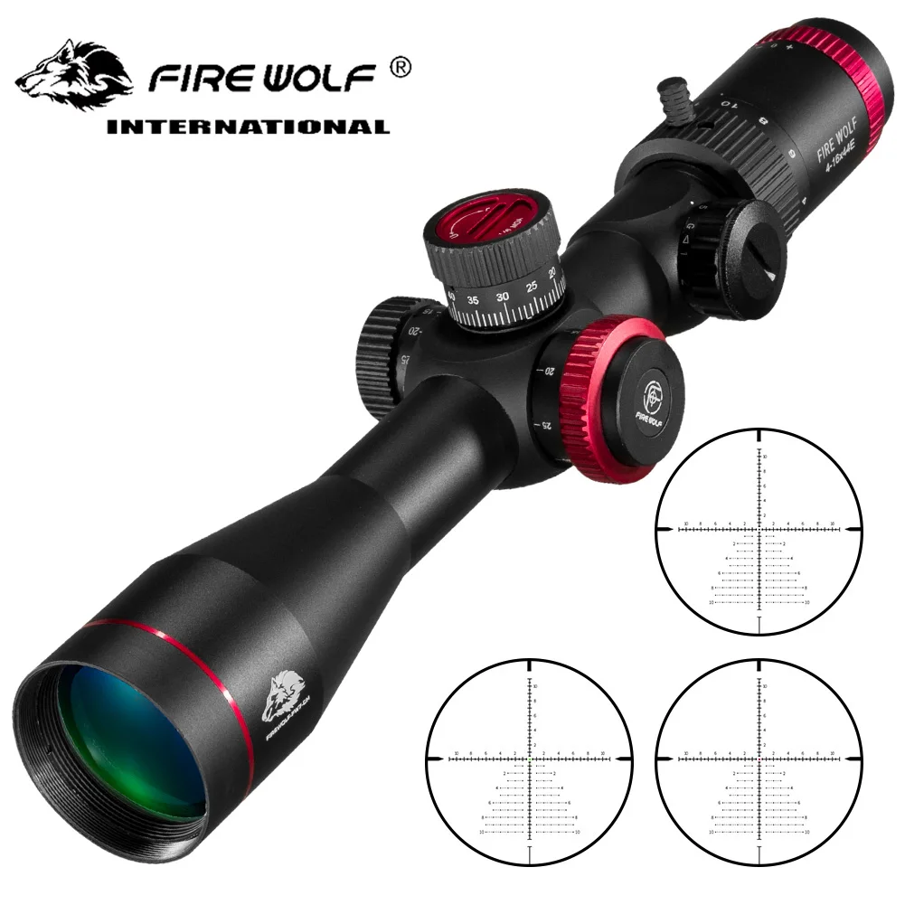 

FIRE WOLF QZ 4-16X44 IR FFP Hunting Scope First Focal Plane Riflescopes Tactical Glass Etched Sniper Optical sight For hunting