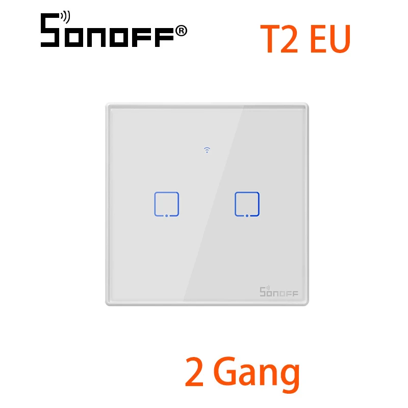 Интеллектуальный выключатель света SONOFF T2 EU/US TX 1/2/3g 433 RF умный дом переключатель Wi-Fi Поддержка приложение eWelink автоматизации совместим с Google Home, Alexa, Amazon - Комплект: T2EU 2C
