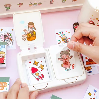

50 Pcs/Pack Kawaii Girl Boy Pattern Decoracion Diary Christmas Stickers DIY Scrapbooking Stationery Sticker Student Supplies